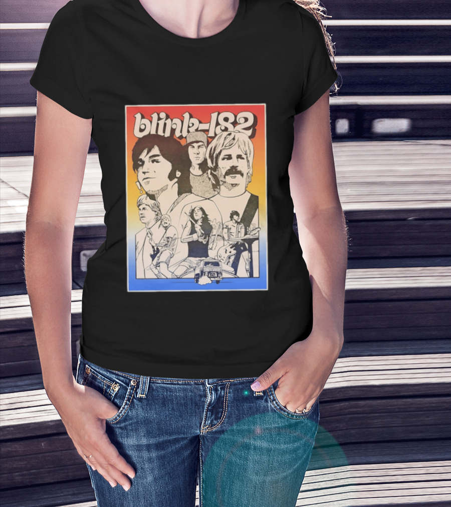 Blink 182 Band Members Pop Punk Collage T-Shirt