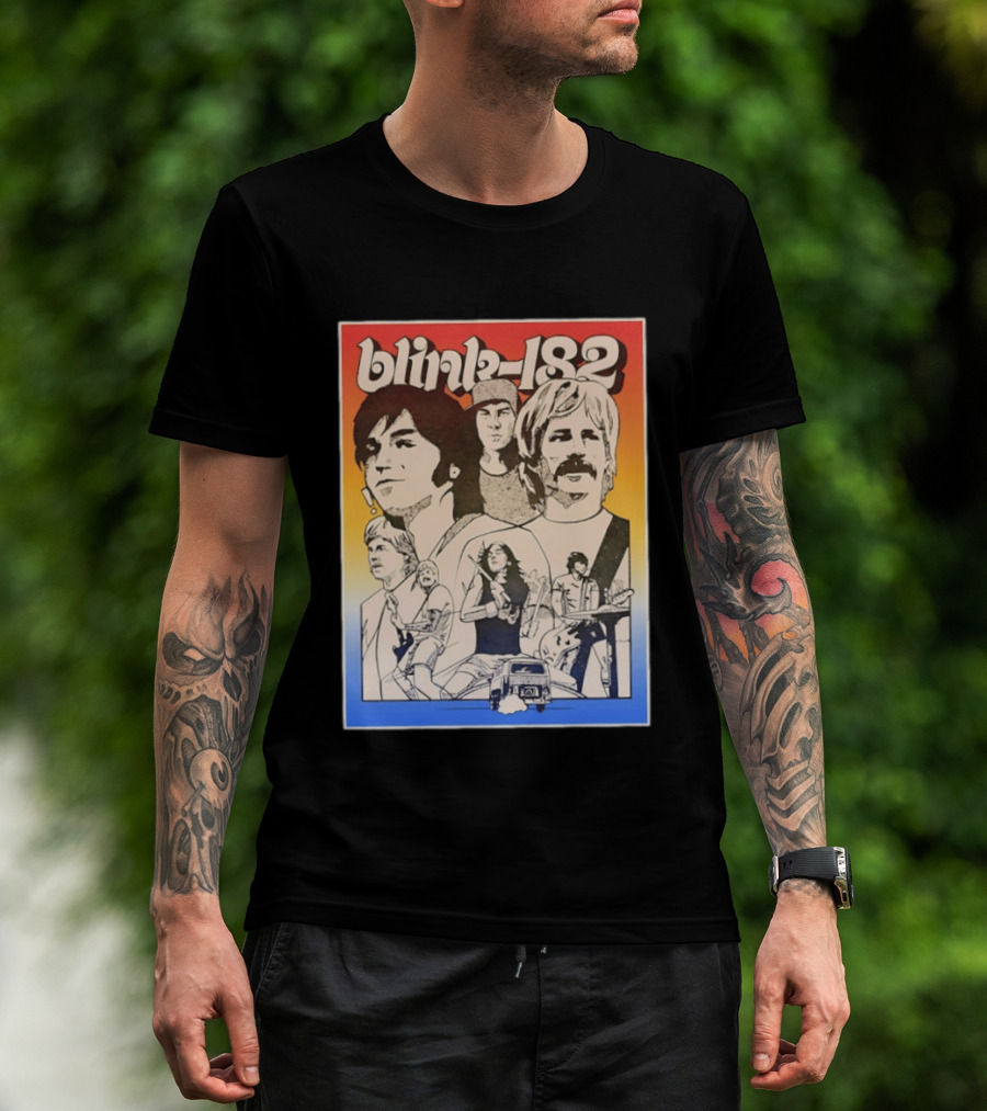 Blink 182 Band Members Pop Punk Collage T-Shirt