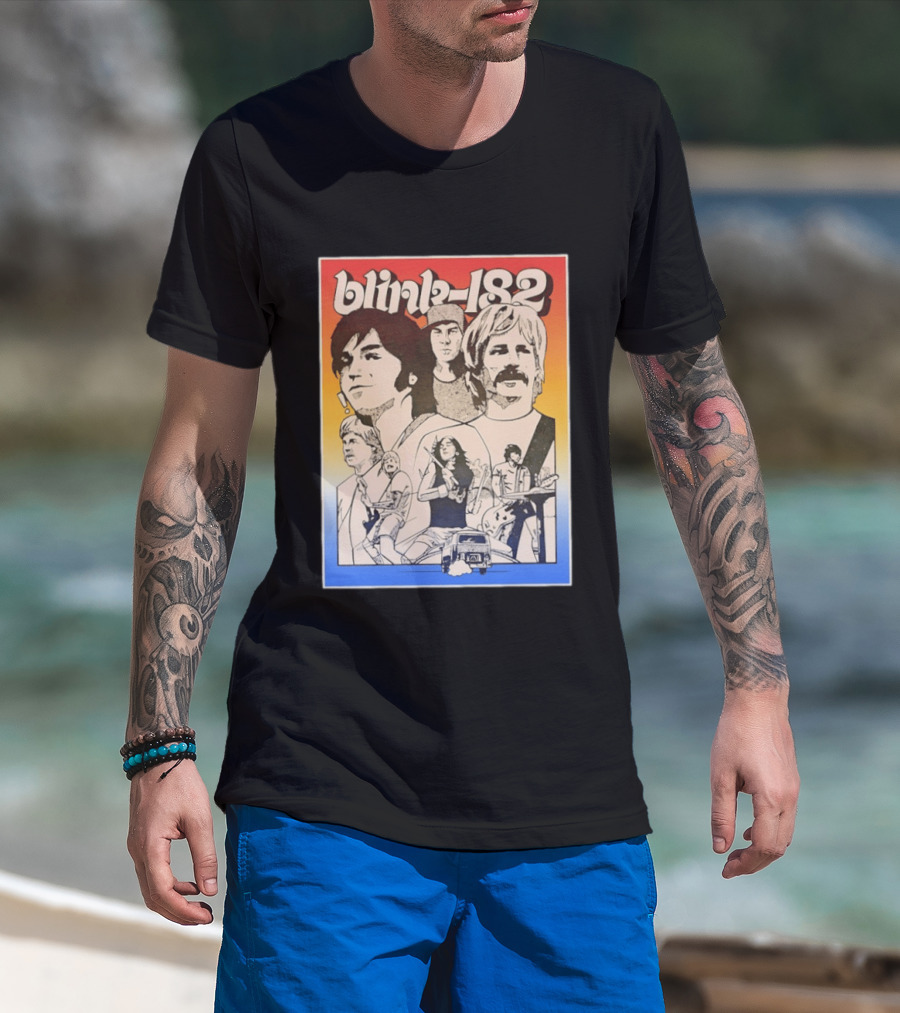 Blink 182 Band Members Pop Punk Collage T-Shirt