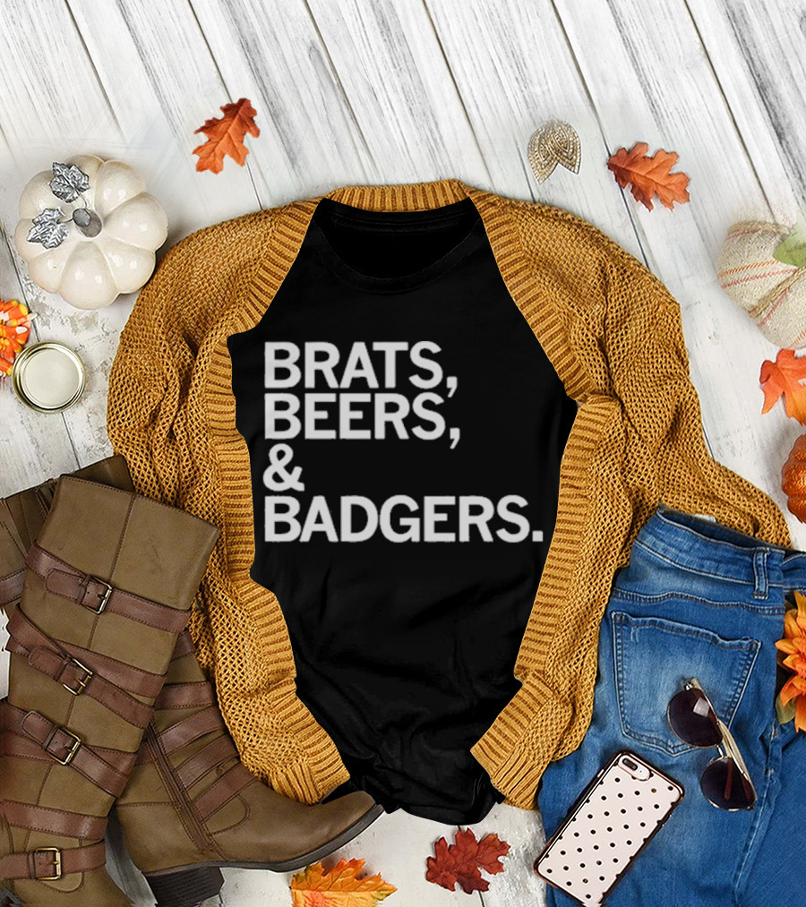 Brats Beers and Badgers Wisconsin Celebration T-Shirt