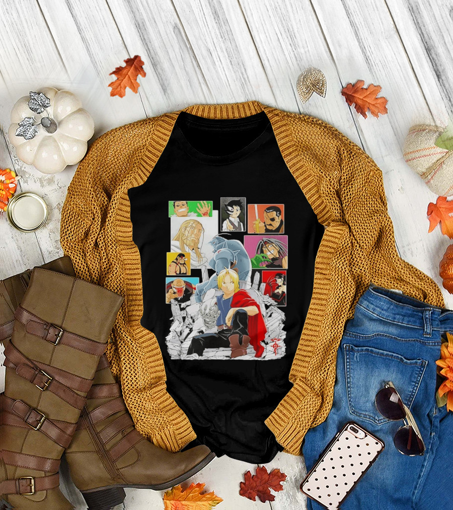Fullmetal Alchemist Iconic Characters Edward Elric and Alphonse Collage T-Shirt