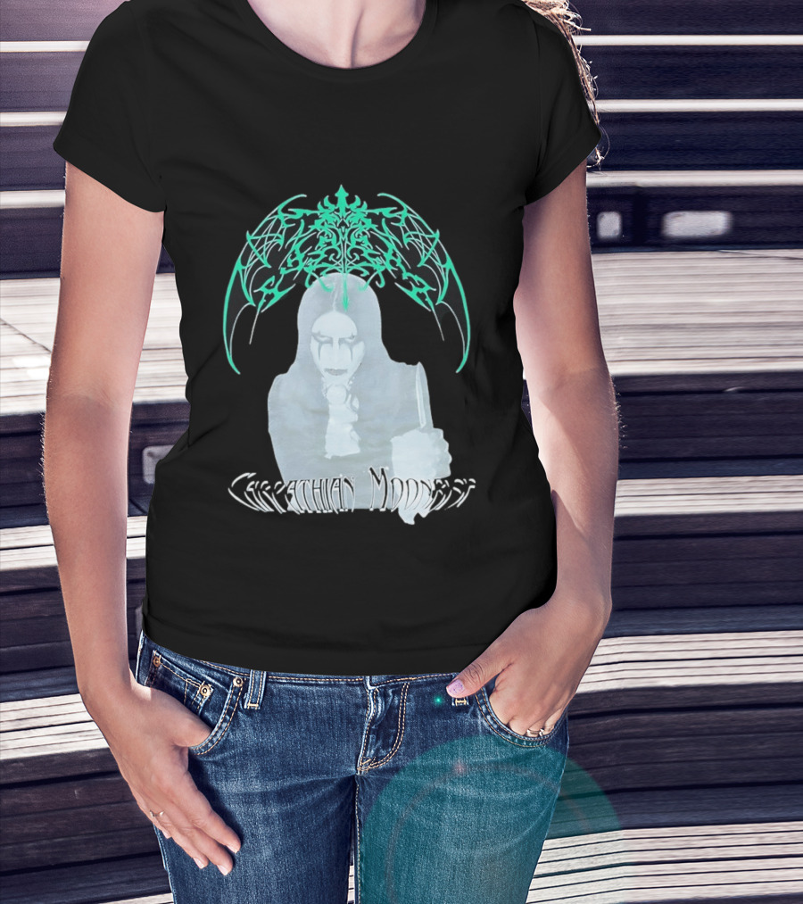 Carpathian Moonrise Hooded Figure With Knife Metal Band T-Shirt