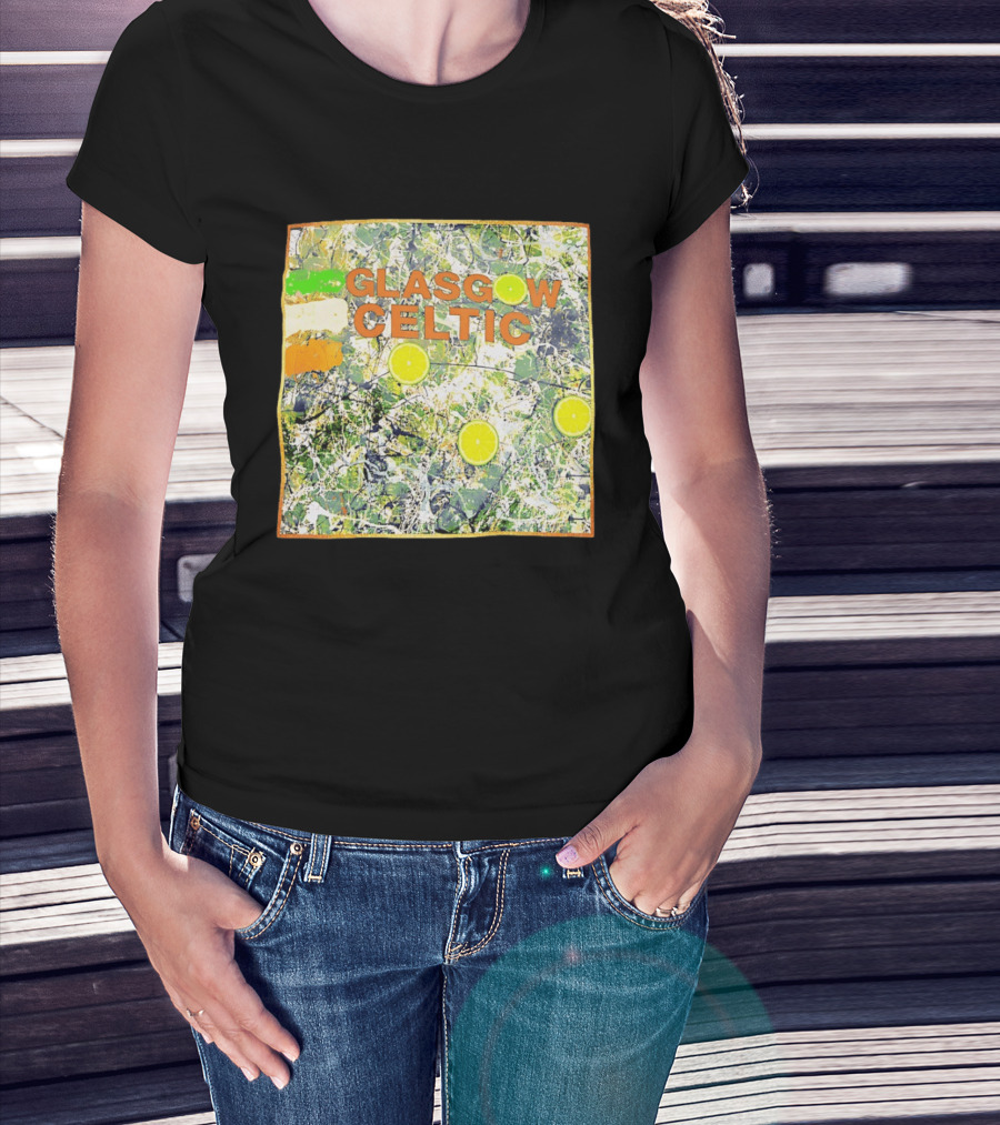 Glasgow Celtic Lime Splash Art With Citrus Accents T-Shirt