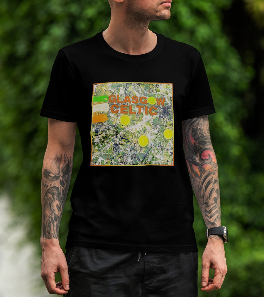 Glasgow Celtic Lime Splash Art With Citrus Accents T-Shirt