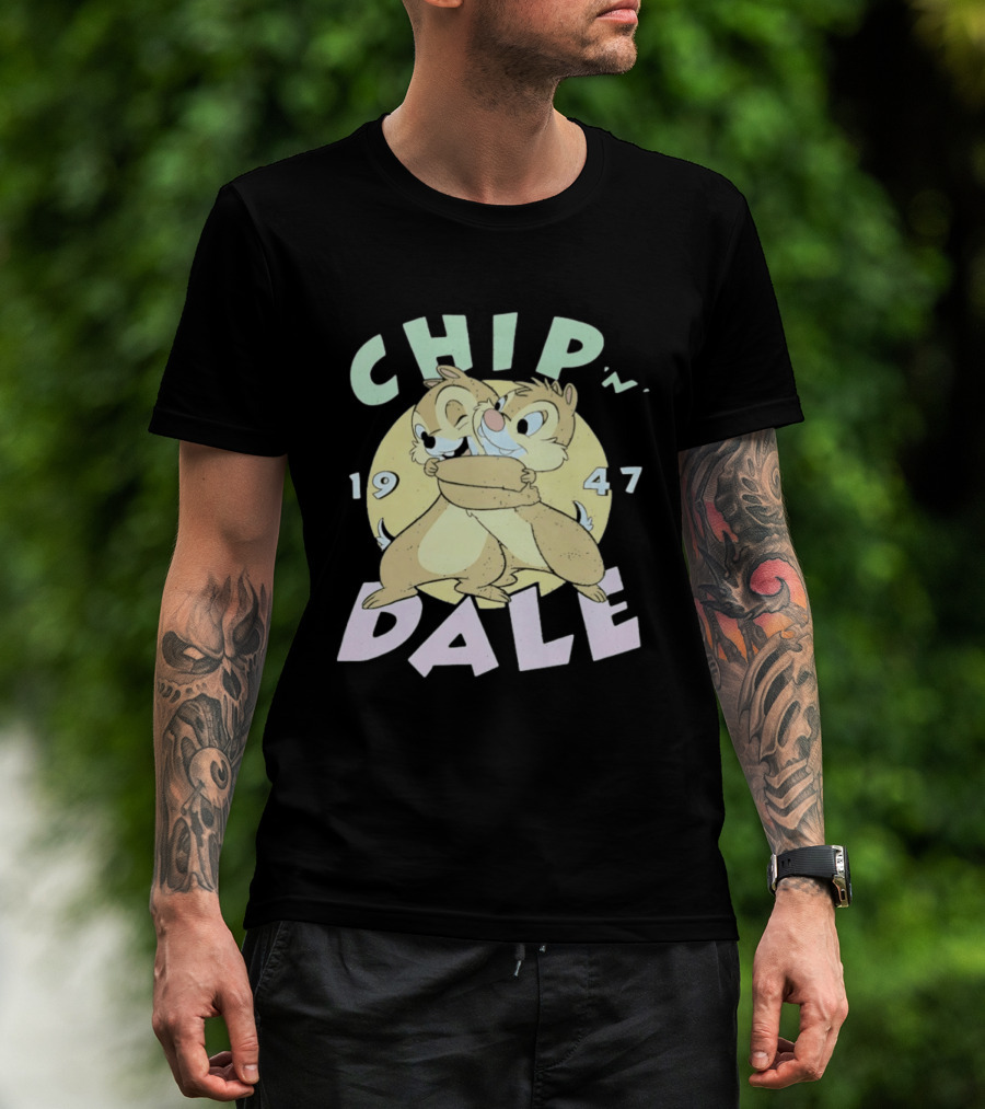 Chip N Dale 1947 Disney Characters Hugging T-Shirt