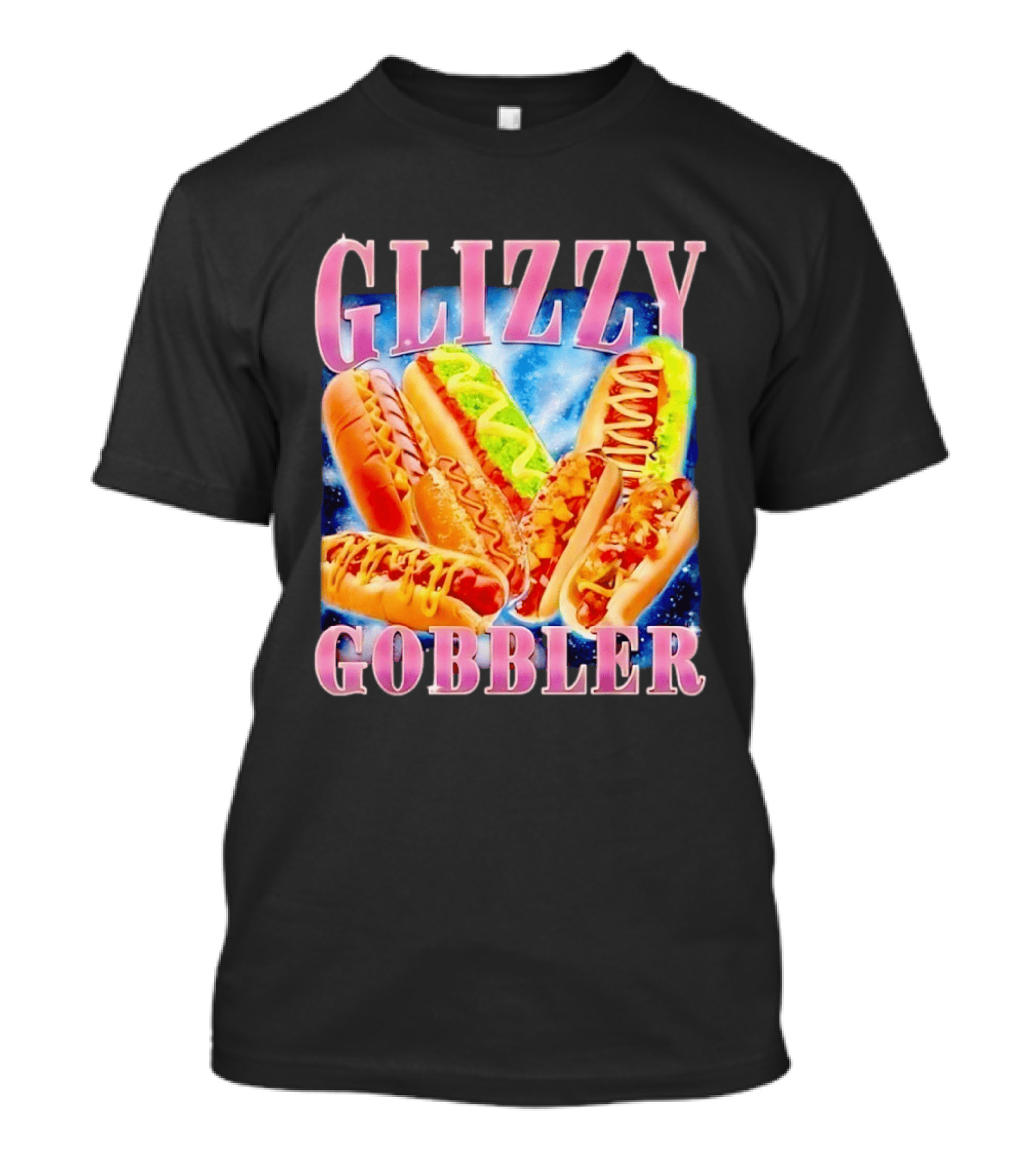 Glizzy Gobbler Hot Dogs Space Galaxy Food Extravaganza T-Shirt