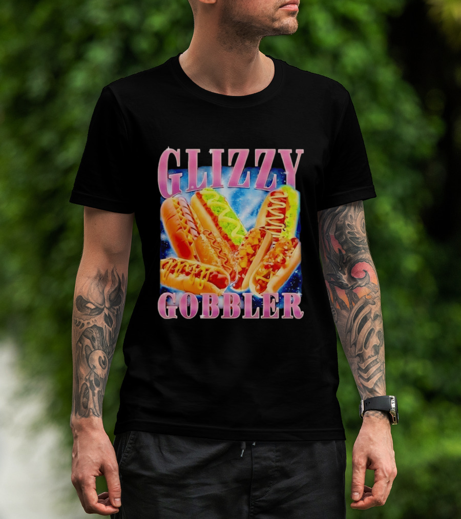 Glizzy Gobbler Hot Dogs Space Galaxy Food Extravaganza T-Shirt