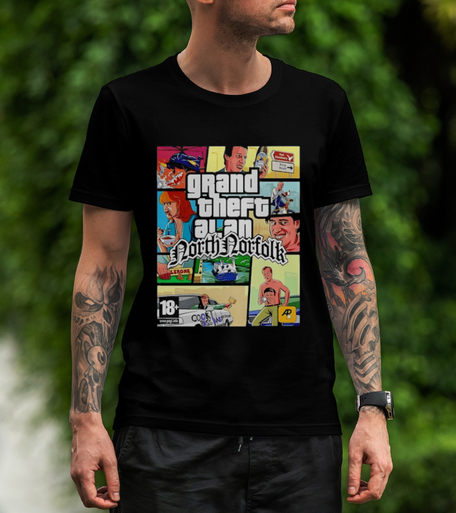 Grand Theft Alan North Norfolk Steve Coogan T-Shirt
