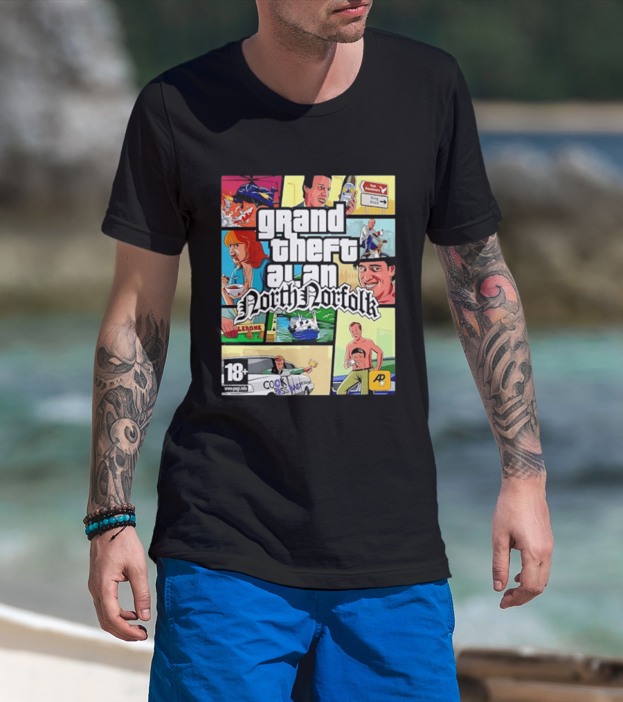 Grand Theft Alan North Norfolk Steve Coogan T-Shirt