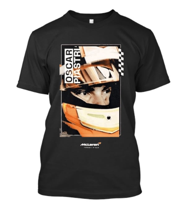 Oscar Piastri McLaren Driver Helmet Art Racing Fan T-Shirt