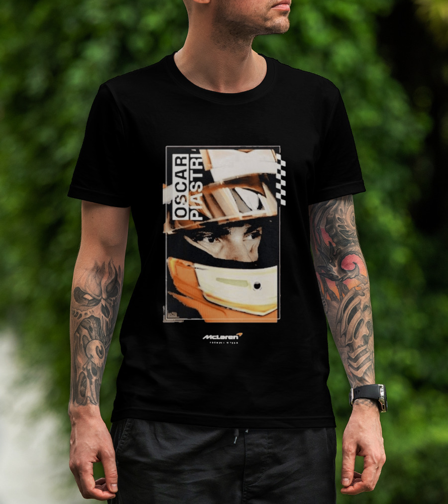 Oscar Piastri McLaren Driver Helmet Art Racing Fan T-Shirt