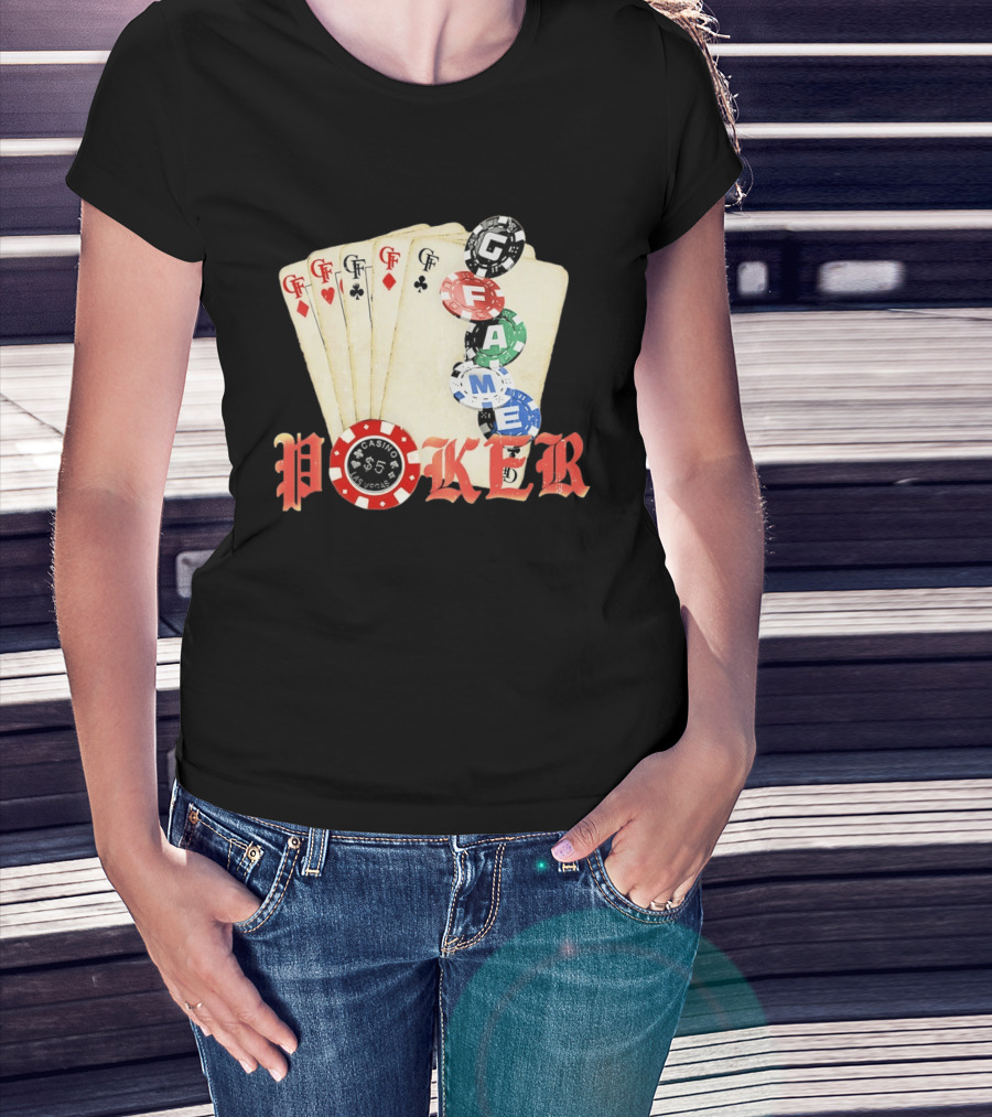 Casino Las Vegas Poker Cards And Chips GF Game T-Shirt