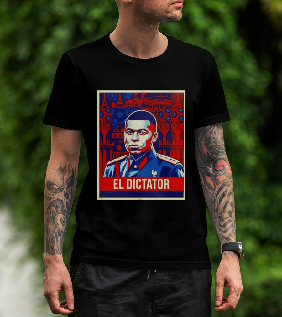 Kylian Mbappe El Dictator Paris Saint Germain Art Deco T-Shirt