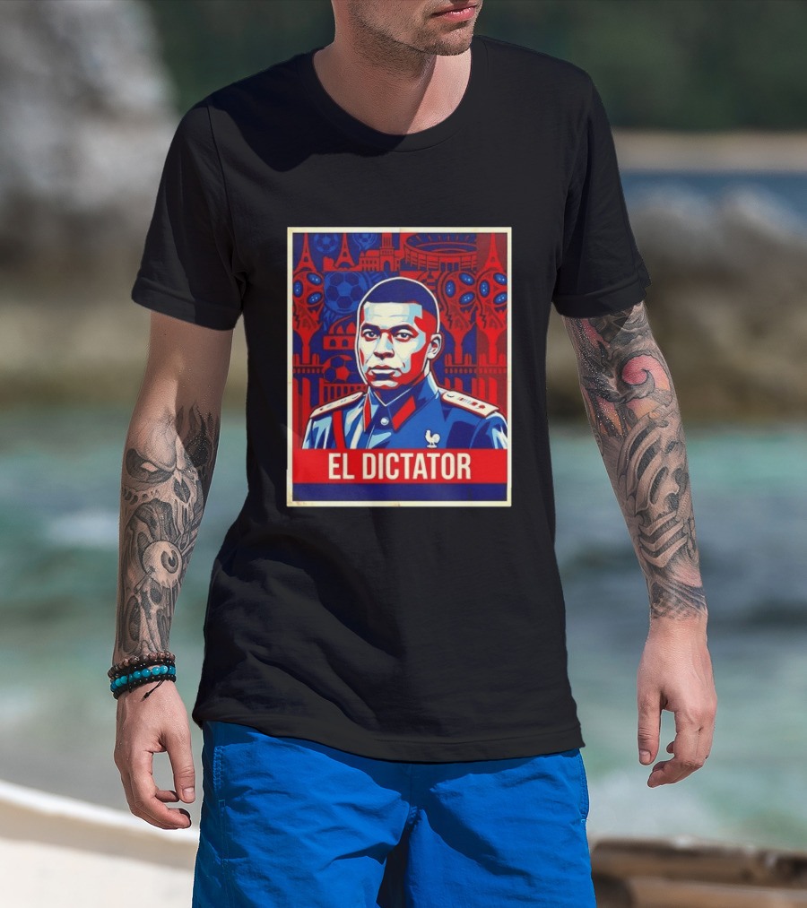 Kylian Mbappe El Dictator Paris Saint Germain Art Deco T-Shirt