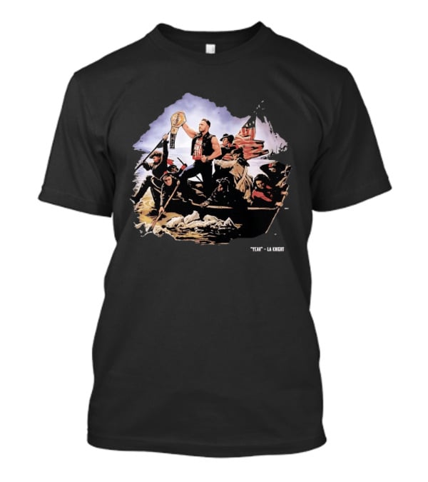 LA Knight WWE Yeah Washington Crossing The Delaware Championship T-Shirt