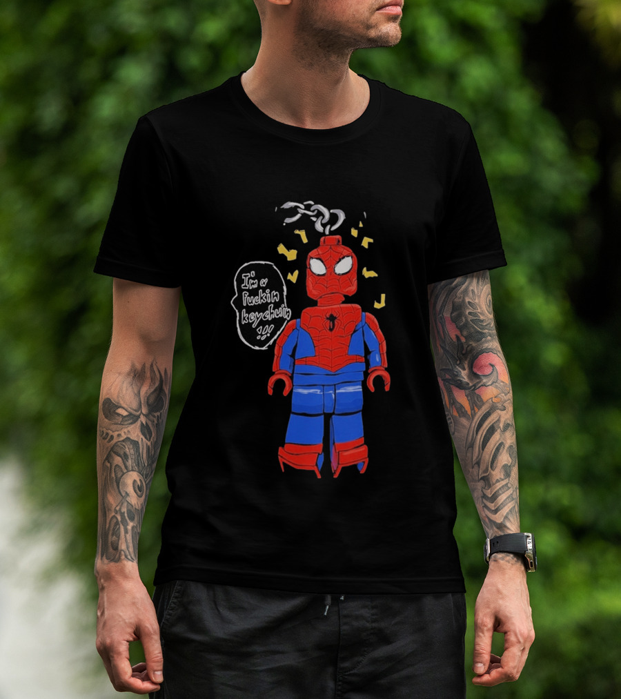 Lego Spider Man I'm A Keychain Funny Minifigure T-Shirt