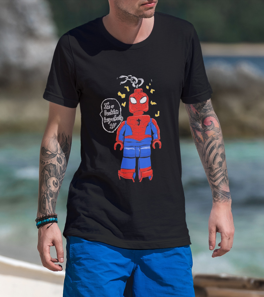 Lego Spider Man I'm A Keychain Funny Minifigure T-Shirt