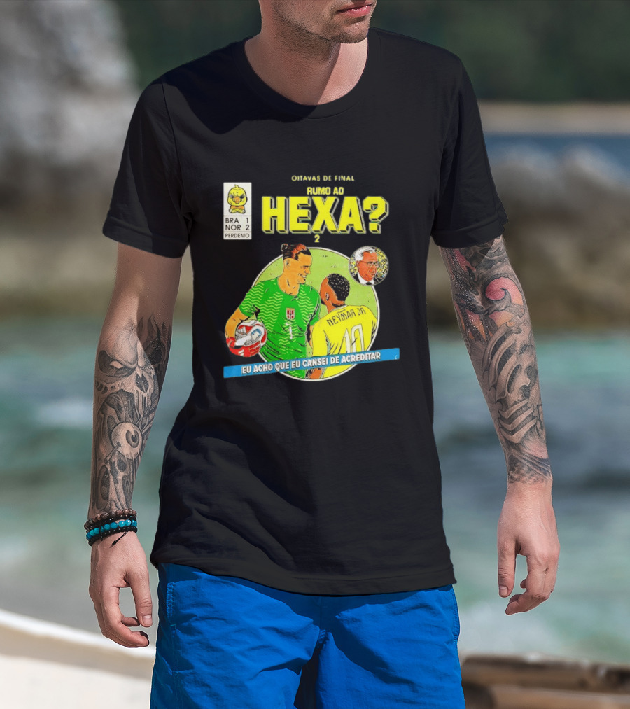 Olimpíadas De 2030 Rumo Ao Hexa Neymar Jr Erling Haaland Brasil Noruega T-Shirt