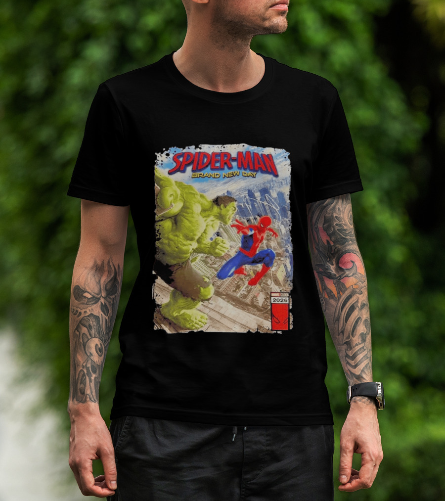 Spider Man Brand New Day Marvel 2026 Spider Man Vs Hulk Epic Showdown T-Shirt