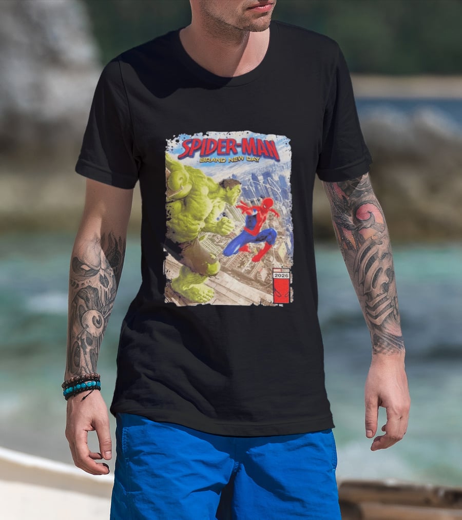 Spider Man Brand New Day Marvel 2026 Spider Man Vs Hulk Epic Showdown T-Shirt