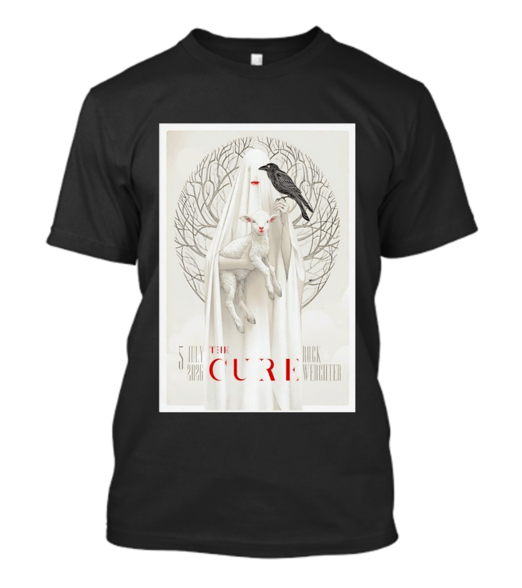 5 July 2026 The Cure Rock Werchter Ghost Holding Lamb And Raven T-Shirt