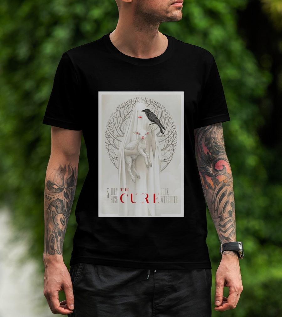 5 July 2026 The Cure Rock Werchter Ghost Holding Lamb And Raven T-Shirt