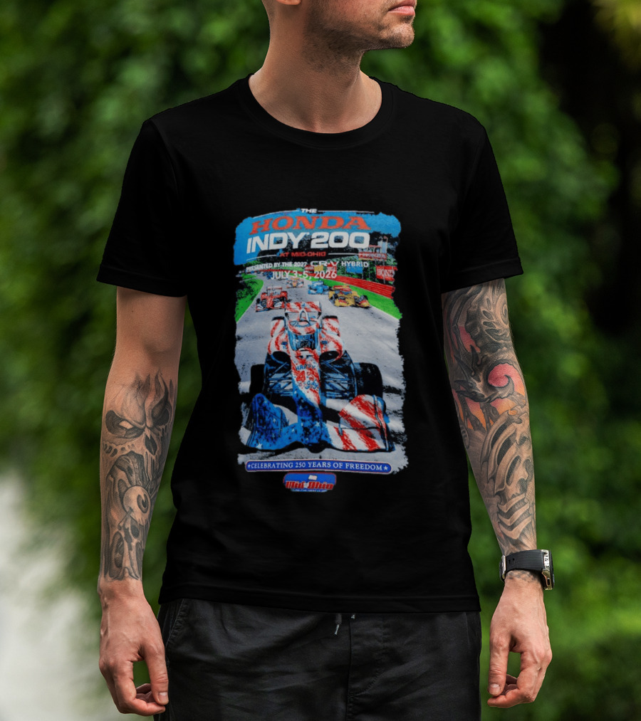 Honda Indy 200 At Mid Ohio July 3 To 5 2026 Celebrating 250 Years Of Freedom Racing Event T-Shirt