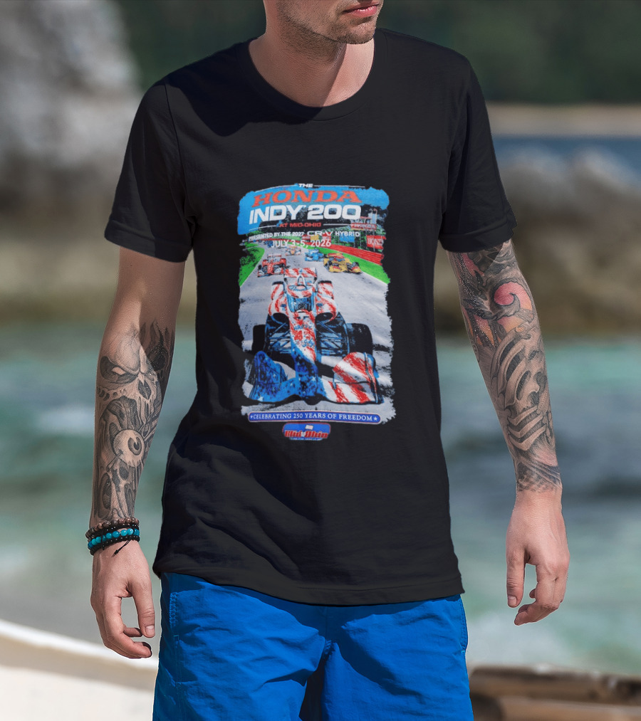 Honda Indy 200 At Mid Ohio July 3 To 5 2026 Celebrating 250 Years Of Freedom Racing Event T-Shirt