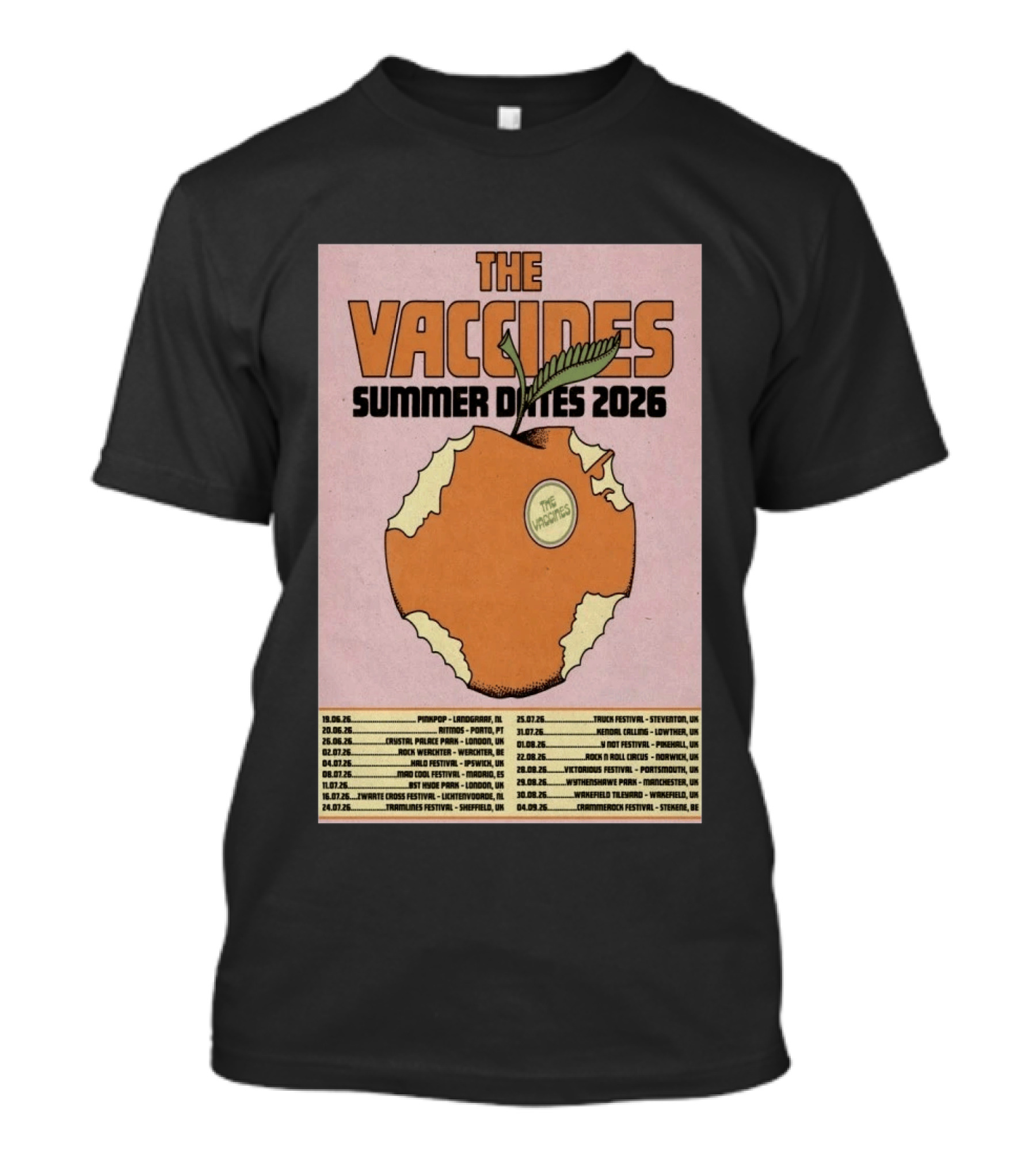 The Vaccines Summer Dates 2026 Tour UK And Europe Concert Schedule T-Shirt