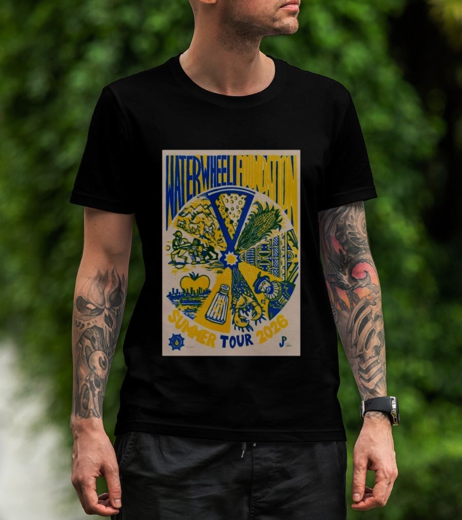 WaterWheel Foundation Summer Tour 2026 Salt Shaker Apple Corn T-Shirt
