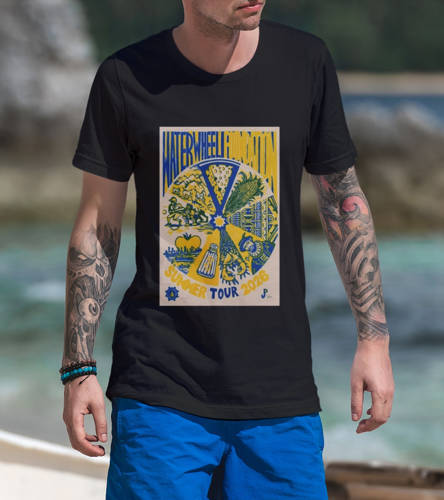 WaterWheel Foundation Summer Tour 2026 Salt Shaker Apple Corn T-Shirt