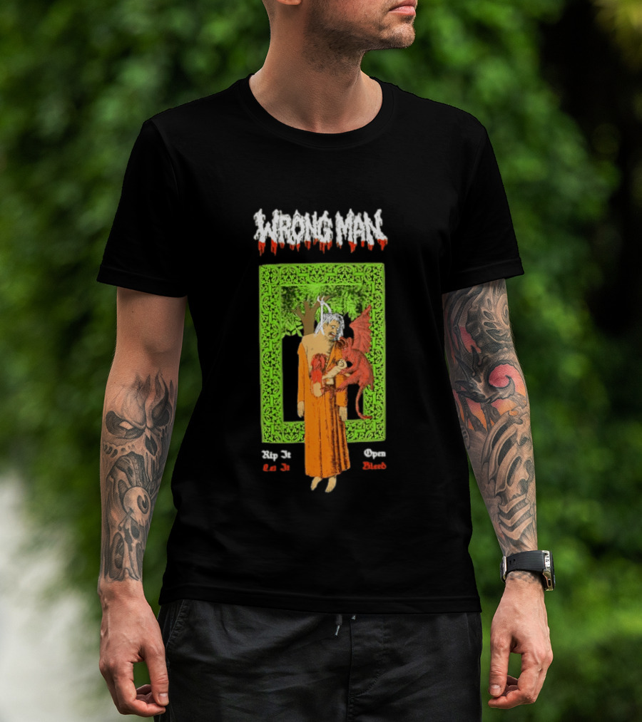Wrong Man Rip It Or Die Open Death T-Shirt