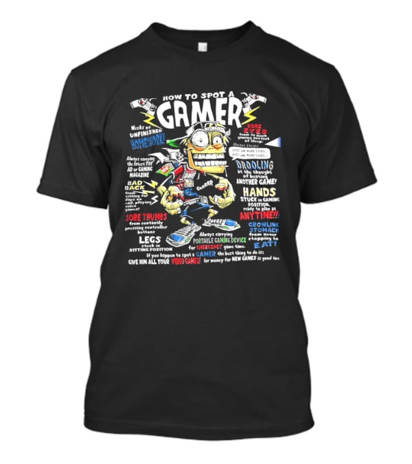 How To Spot A Gamer Headset Power Up XP Pro Gamer At Heart Caffeine Boost Dominate The Gamepad T-Shirt