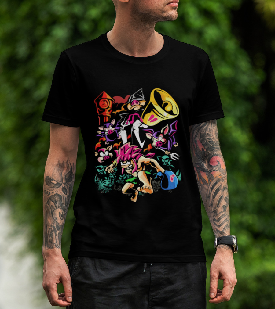 I Was Made For Biting You Pig Demon Tower Chrono Kid Bats And Horns T-Shirt