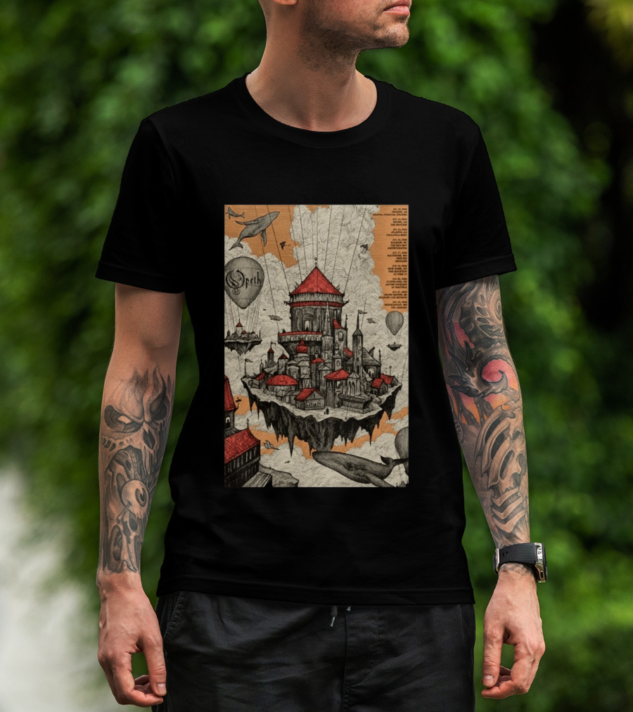 Opeth 2026 Summer Tour Exclusive Floating City With Whales And Balloons T-Shirt