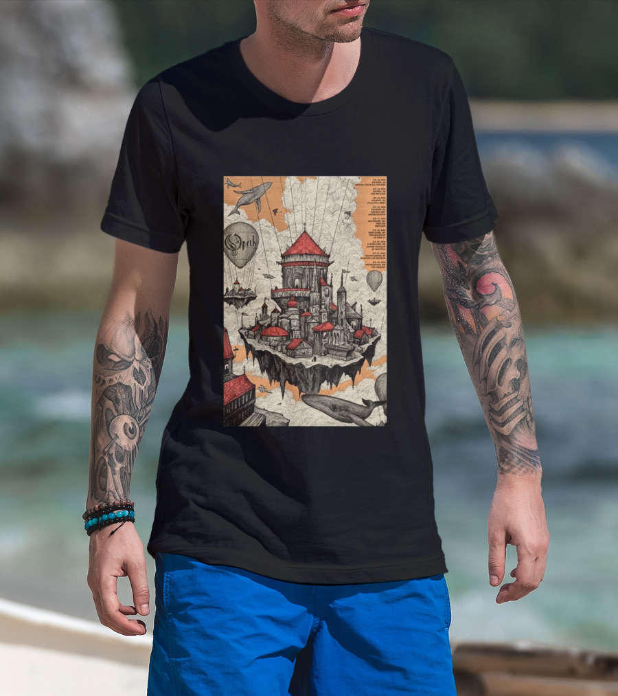 Opeth 2026 Summer Tour Exclusive Floating City With Whales And Balloons T-Shirt