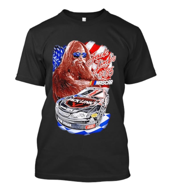 Jack Link's Bigfoot #85 NASCAR American Flag Non Vegan T-Shirt