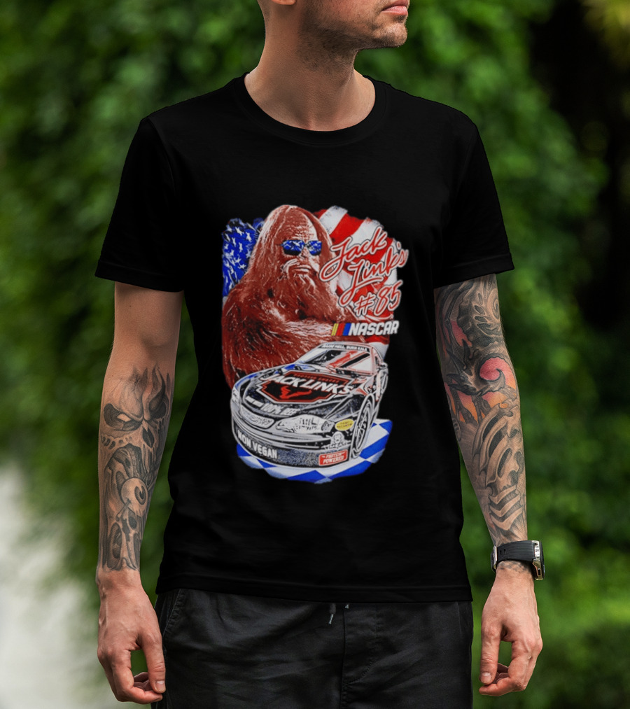 Jack Link's Bigfoot #85 NASCAR American Flag Non Vegan T-Shirt