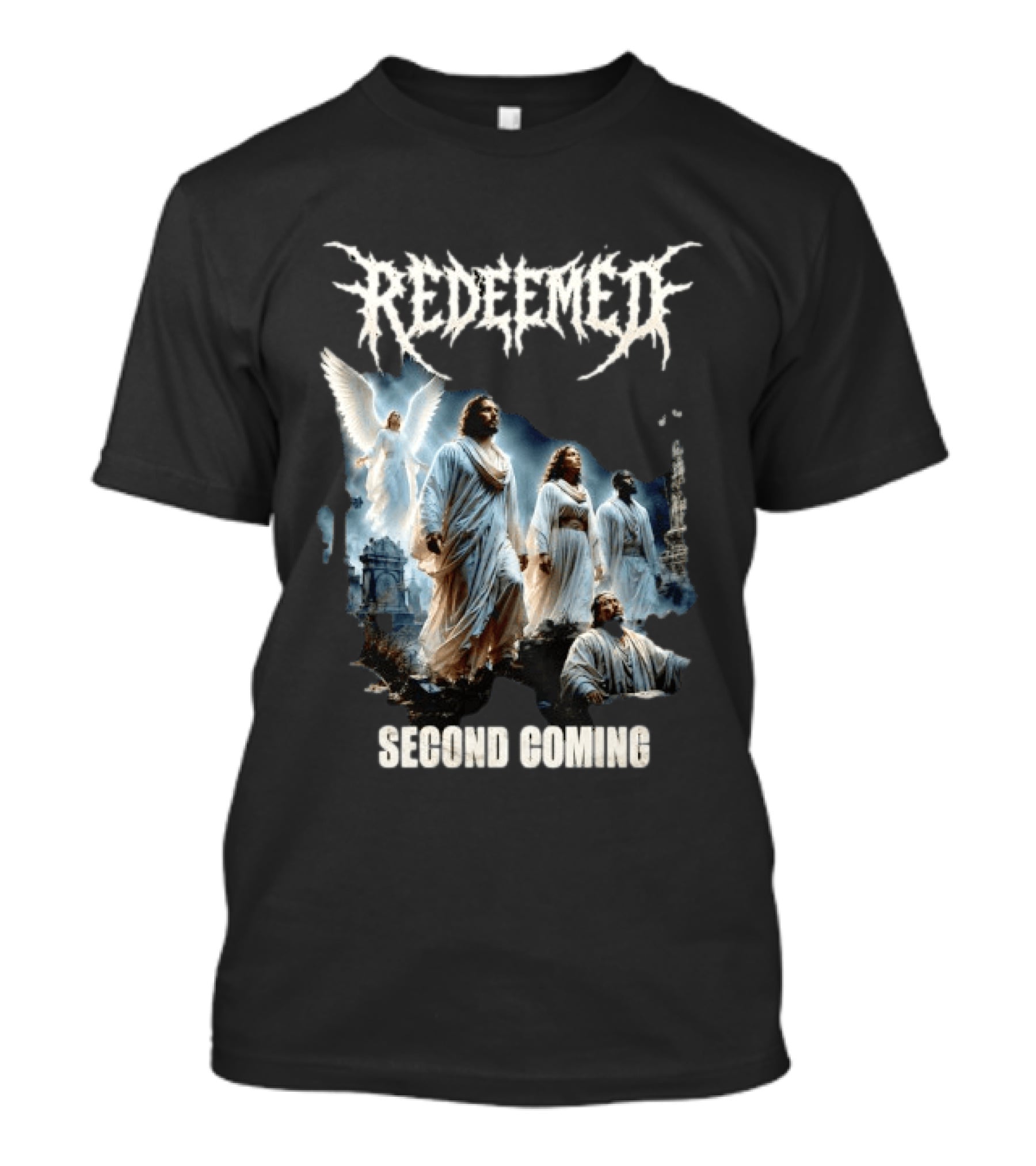 Redeemed Second Coming Christian Metal Angels And Saints T-Shirt