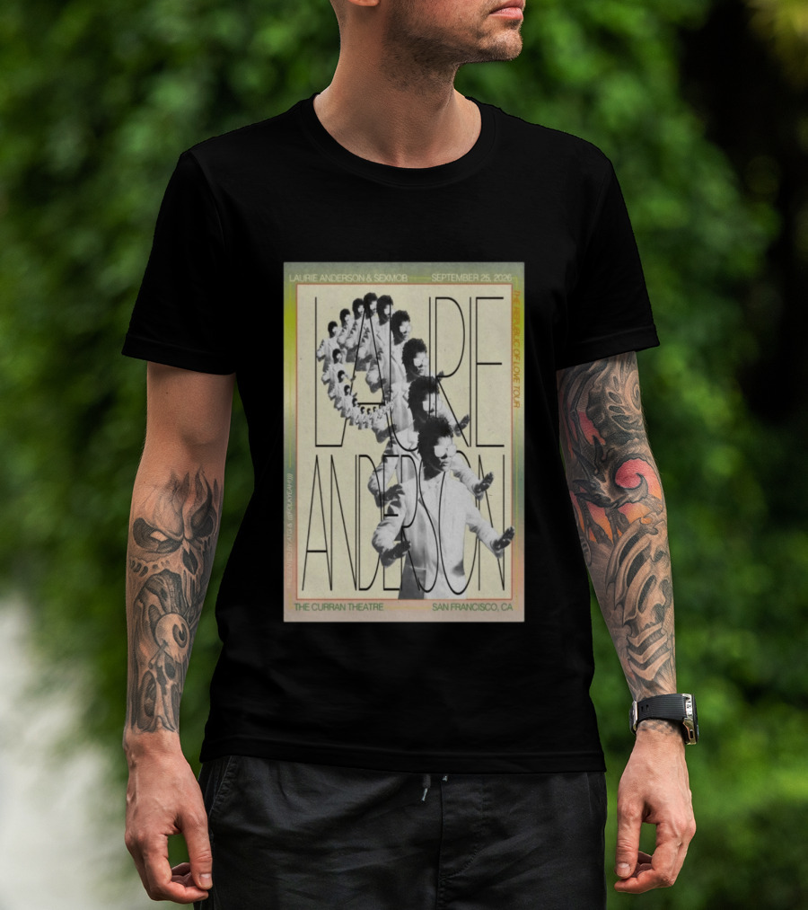 Laurie Anderson Curran Theatre September 25 2026 San Francisco Vaporwave Block Of Love Tour Sexmob T-Shirt