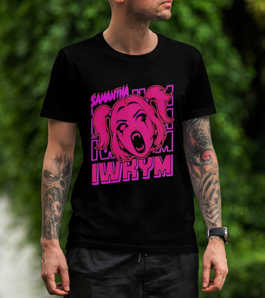 Samantha IWRYM Vampire Girl Goth Horror Pink T-Shirt