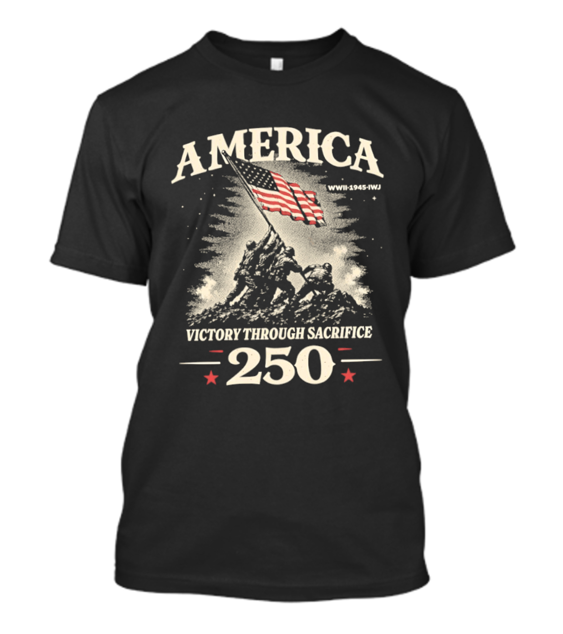 America Victory Through Sacrifice 250 WWII 1945 IWJ T-Shirt