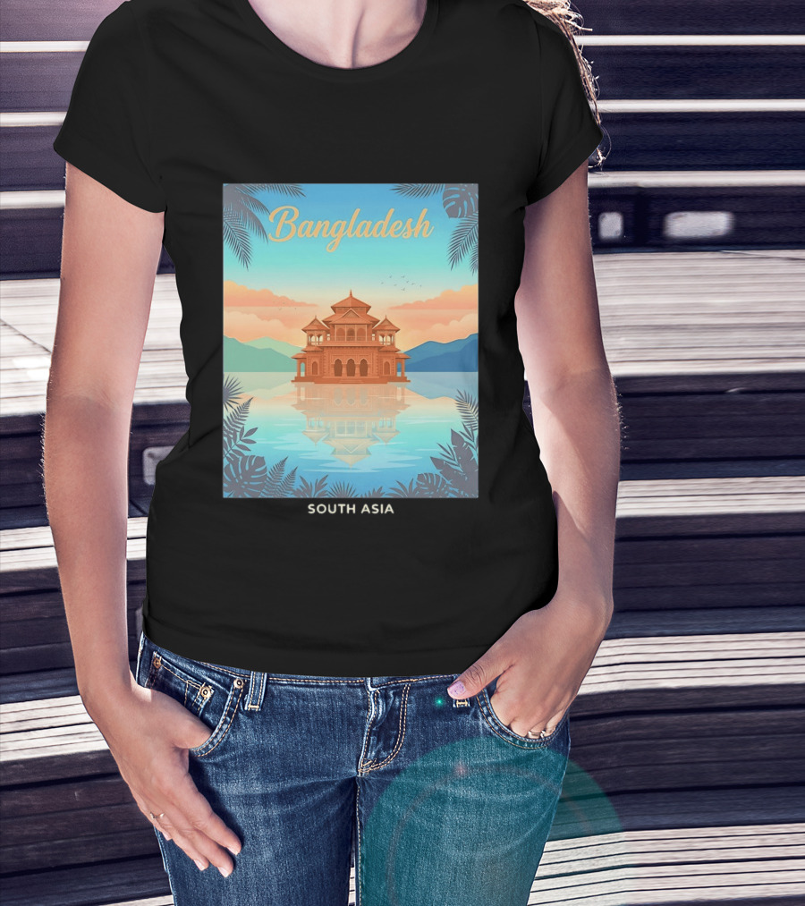 Bangladesh South Asia Travel Mosque On Water T-Shirt