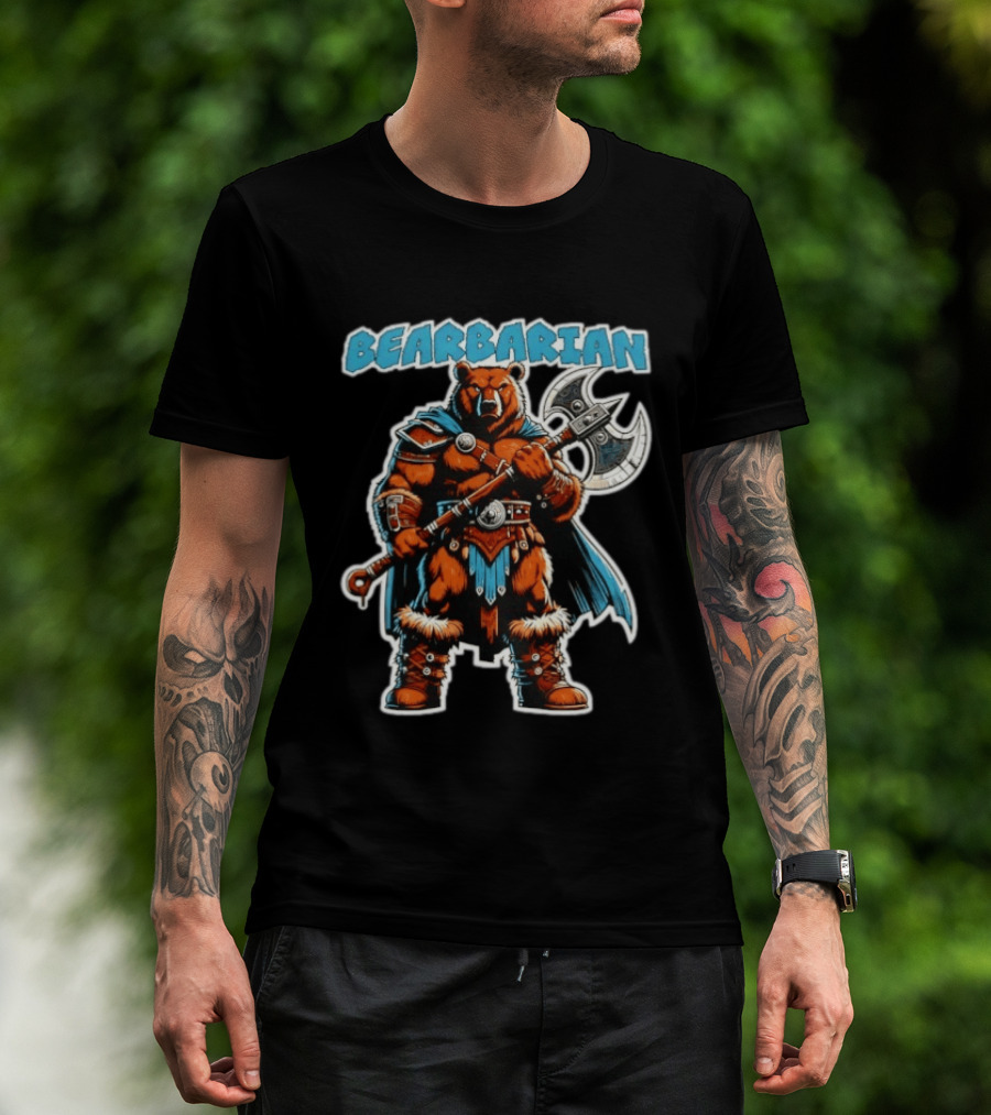 Bearbarian Warrior Bear With Battle Axe T-Shirt