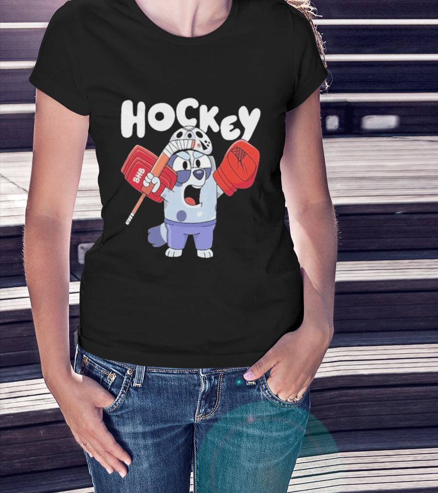 Bluey Hockey Bhb Goalie Cartoon T-Shirt