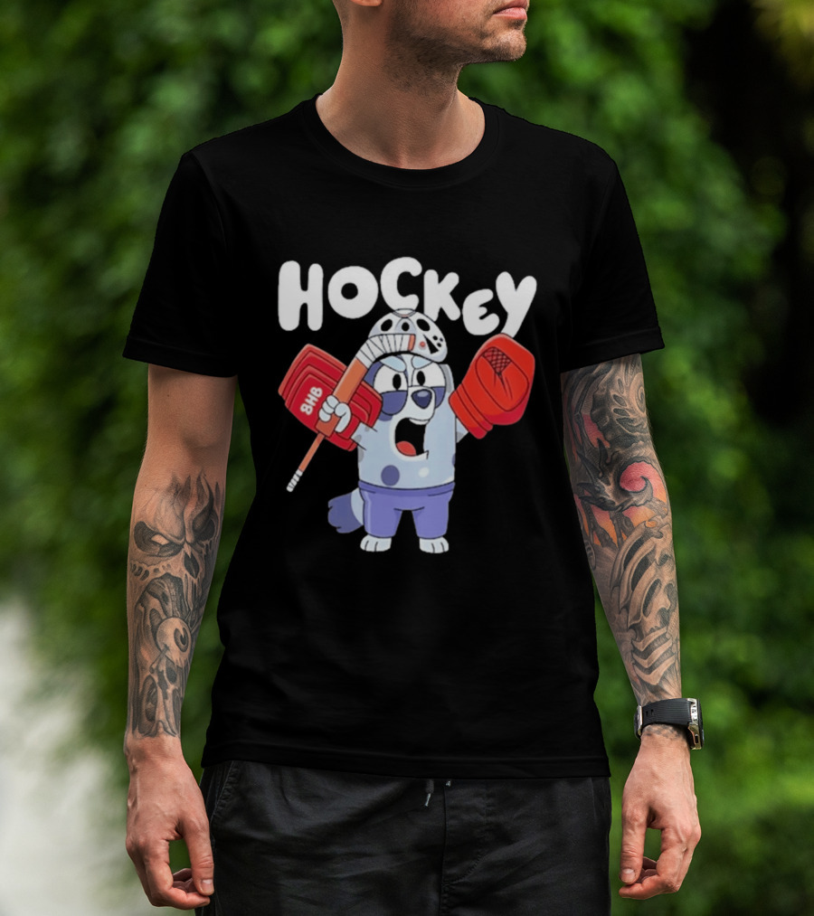 Bluey Hockey Bhb Goalie Cartoon T-Shirt