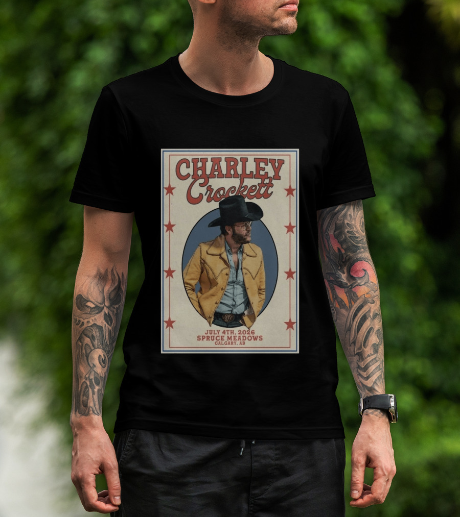 Charley Crockett In Calgary AB On Jul 4 2026 Tour T-Shirt