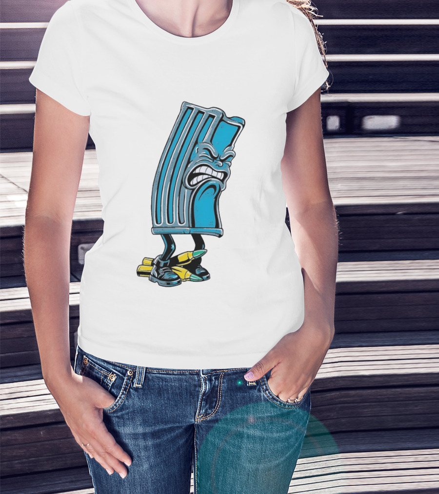 Angry Rifle Magazine With Walking Bullets T-Shirt