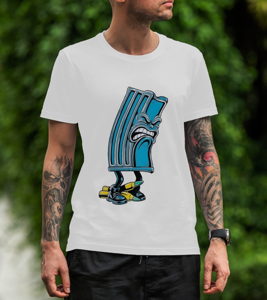 Angry Rifle Magazine With Walking Bullets T-Shirt