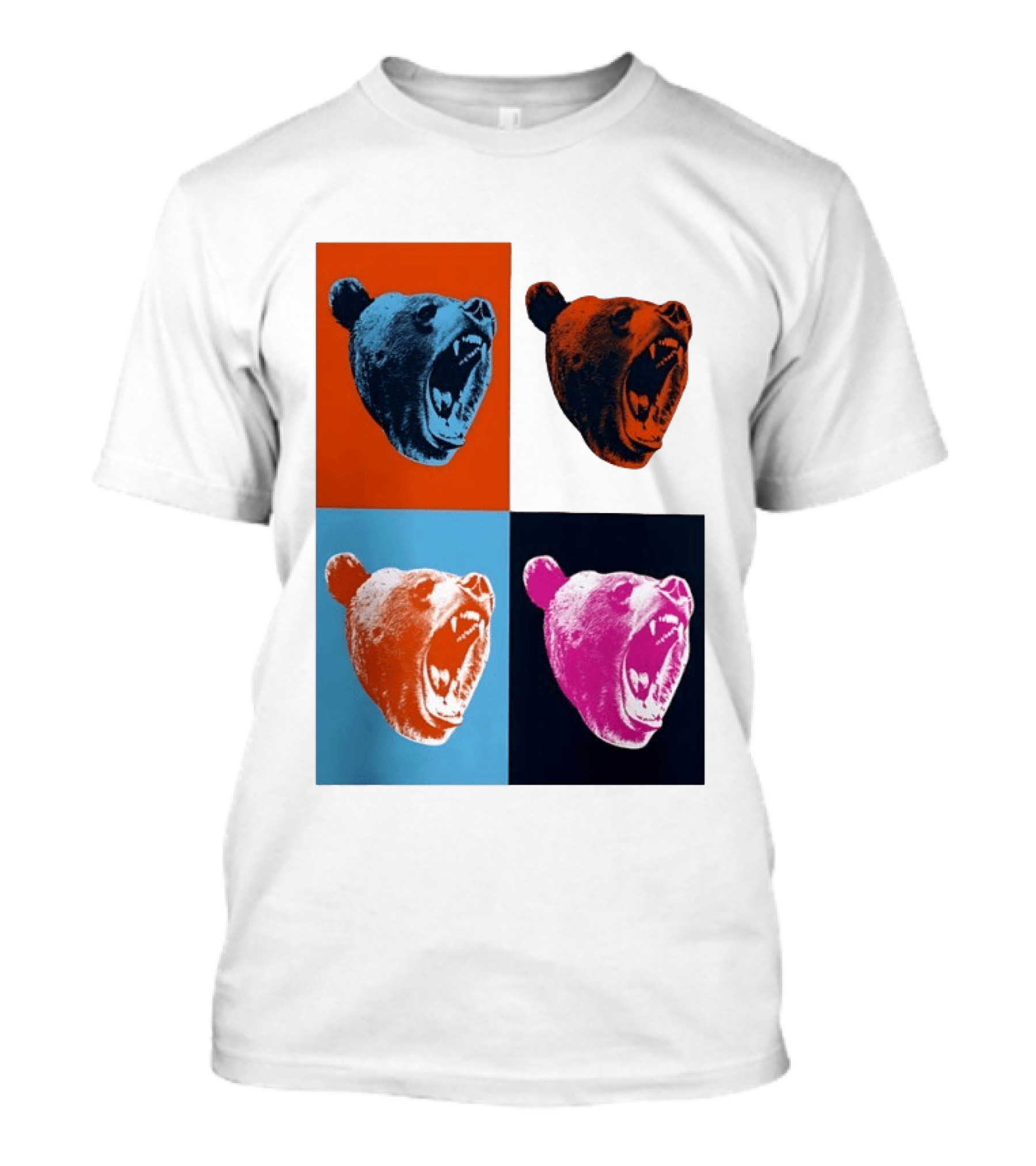 Chicago Bears 2026 Draft Party Pop Art Bear Heads Color Variations T-Shirt